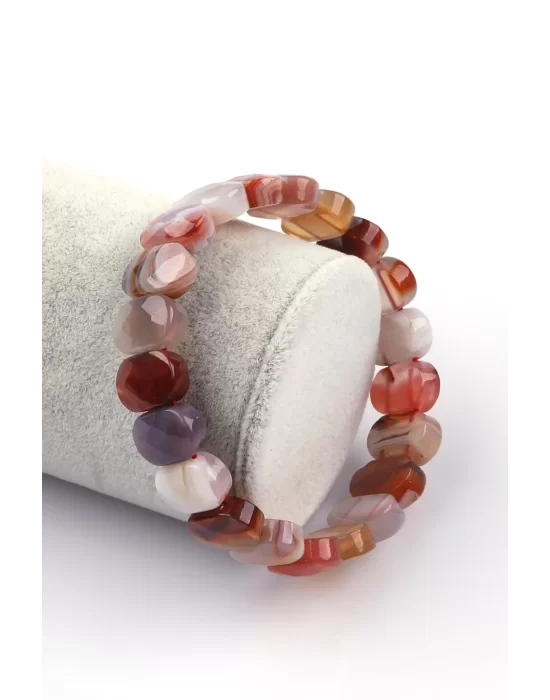 Madagaskar Akik Doğal Taş Bileklik 9 x 14 mm Özel Kesim, Gemstone Bracelet