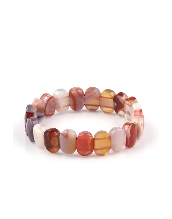 Madagaskar Akik Doğal Taş Bileklik 9 x 14 mm Özel Kesim, Gemstone Bracelet