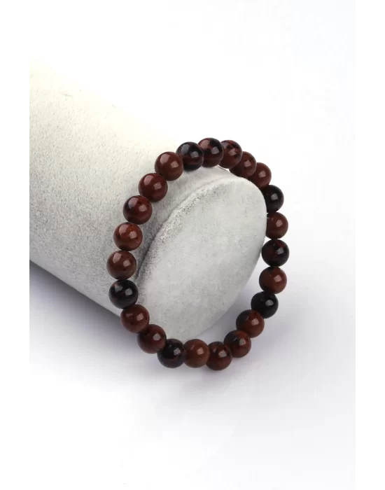 Mahogany Obsidyen Doğal Taş Bileklik 8 mm Küre Kesim, Gemstone Bracelet