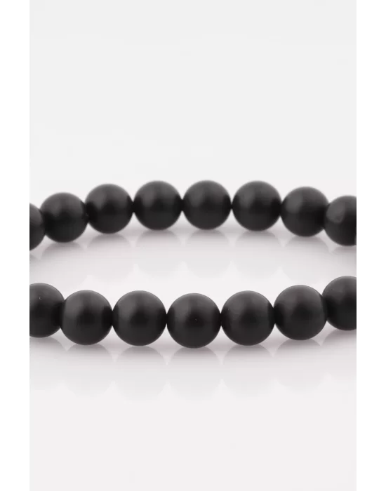 Mat Oniks Doğal Taş Bileklik 8 mm Küre Kesim, Gemstone Bracelet