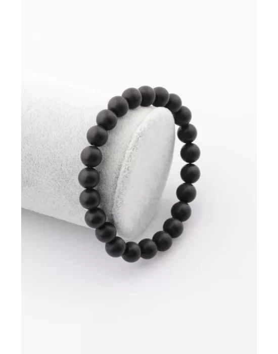 Mat Oniks Doğal Taş Bileklik 8 mm Küre Kesim, Gemstone Bracelet