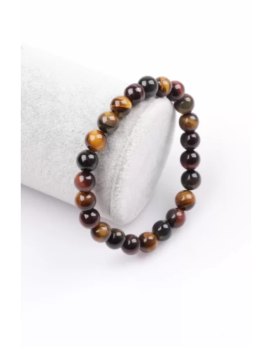 Multi Kaplan Gözü Doğal Taş Bileklik 8 mm Küre Kesim, Gemstone Bracelet