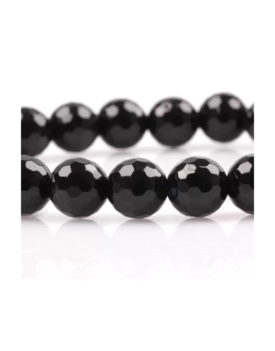 Oniks Doğal Taş Bileklik 8 mm Fasetli Küre Kesim, Gemstone Bracelet