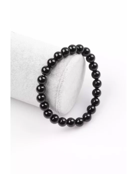 Oniks Doğal Taş Bileklik 8 mm Küre Kesim, Gemstone Bracelet