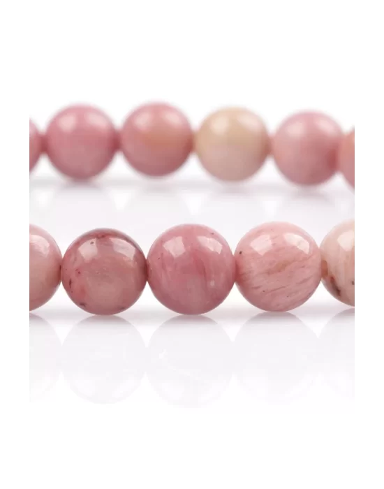 Pembe Jasper Doğal Taş Bileklik 6 mm Küre Kesim, Gemstone Bracelet