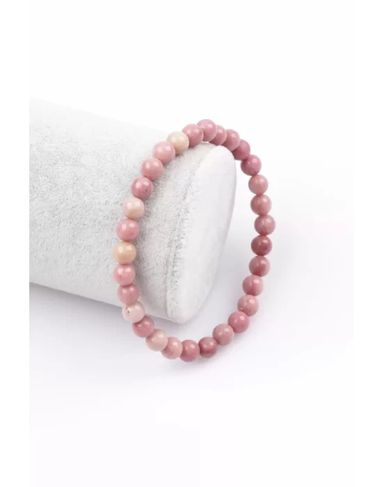 Pembe Jasper Doğal Taş Bileklik 6 mm Küre Kesim, Gemstone Bracelet