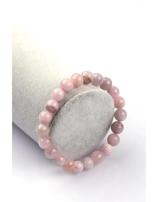 Pembe Kuvars Doğal Taş Bileklik 8 mm Küre Kesim, Gemstone Bracelet