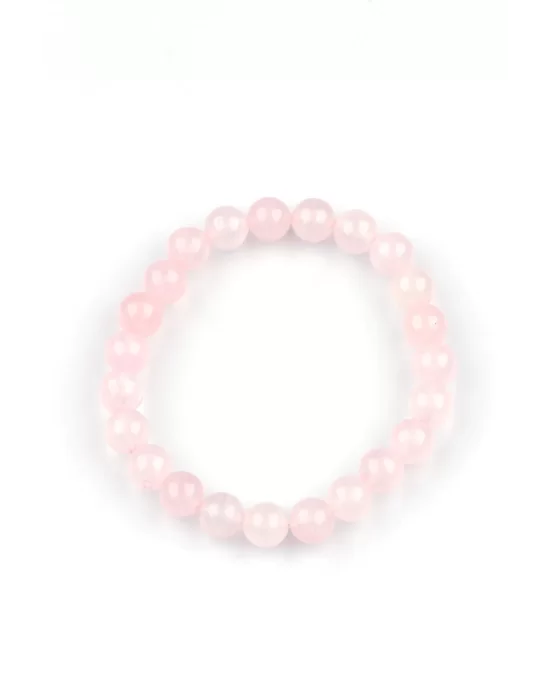 Pembe Kuvars Doğal Taş Bileklik 8 mm Küre Kesim, Gemstone Bracelet