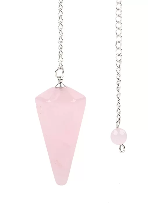 Pembe Kuvars Doğal Taş Pandül Sarkaç, Gemstone Pendulum