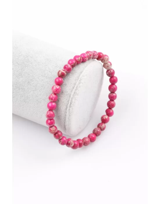 Pembe Varisit Doğal Taş Bileklik 6 mm Küre Kesim, Gemstone Bracelet