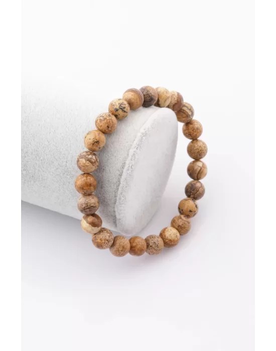 Picture Jasper Doğal Taş Bileklik 8 mm Küre Kesim, Gemstone Bracelet