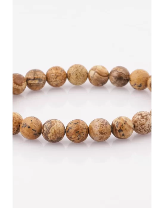 Picture Jasper Doğal Taş Bileklik 8 mm Küre Kesim, Gemstone Bracelet