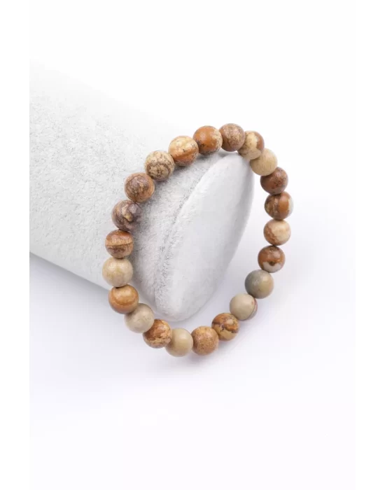 Picture Jasper Doğal Taş Bileklik 8 mm Küre Kesim, Gemstone Bracelet