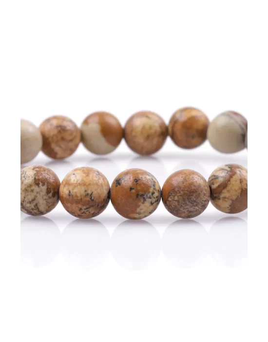 Picture Jasper Doğal Taş Bileklik 8 mm Küre Kesim, Gemstone Bracelet