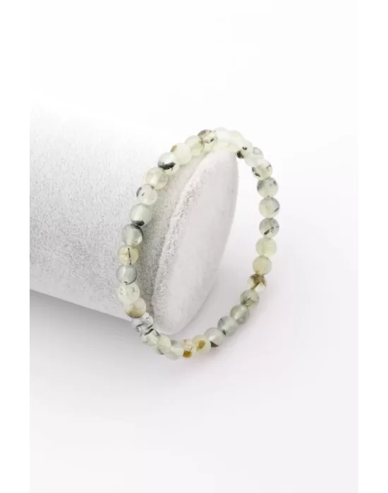 Prehnite Doğal Taş Bileklik 6 mm Küre Kesim, Gemstone Bracelet