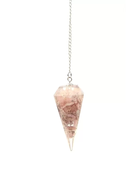 Rodokrozit Doğal Taş Orgonit Pandül Sarkaç, Gemstone Pendulum