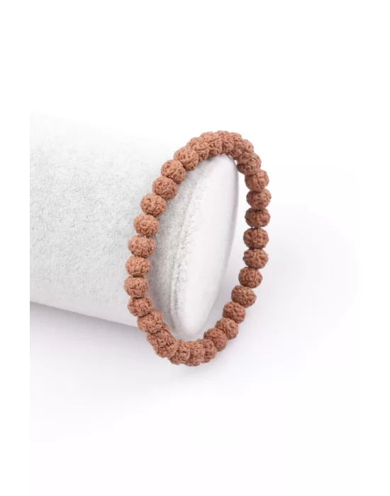 Rudraksha Tohumu Bileklik 6 x 7 mm Rondel Kesim