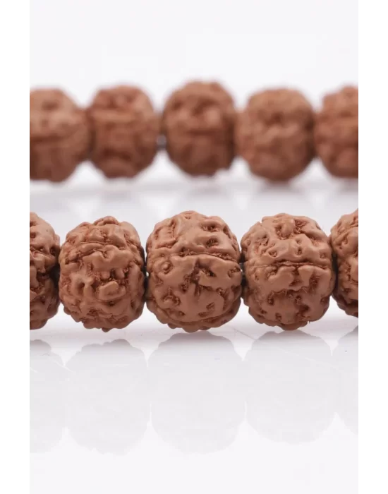 Rudraksha Tohumu Bileklik 6 x 7 mm Rondel Kesim