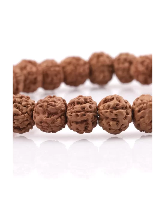 Rudraksha Tohumu Bileklik 6 x 8 mm Rondel Kesim