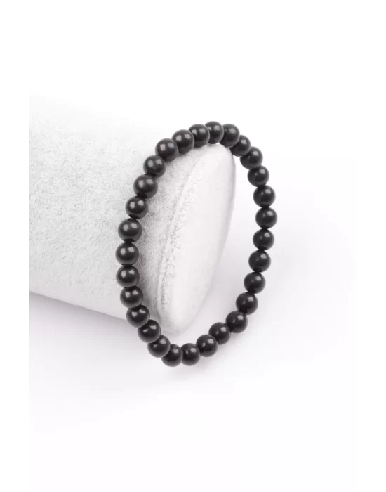 Shungite Doğal Taş Bileklik 6 mm Küre Kesim, Gemstone Bracelet