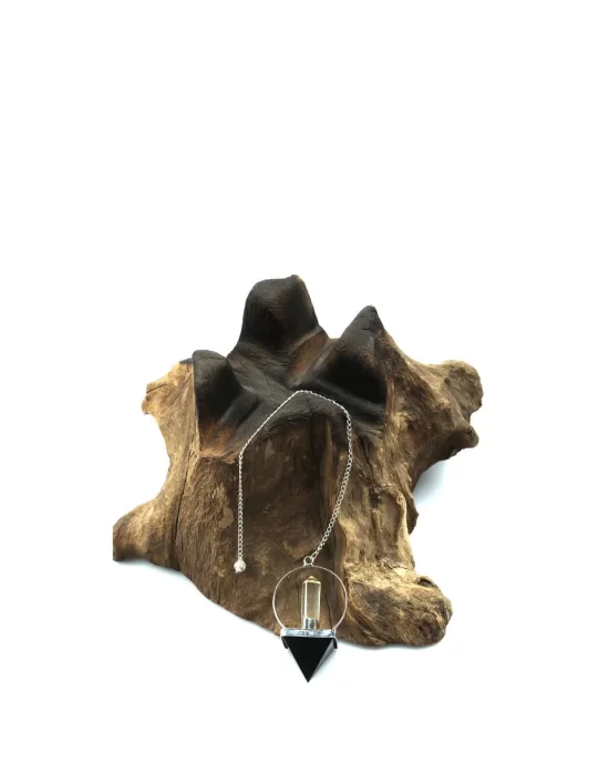 Shungite - Kristal Kuvars Doğal Taş Pandül Sarkaç, Gemstone Pendulum