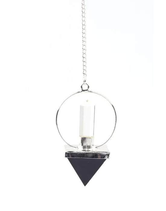 Shungite - Kristal Kuvars Doğal Taş Pandül Sarkaç, Gemstone Pendulum