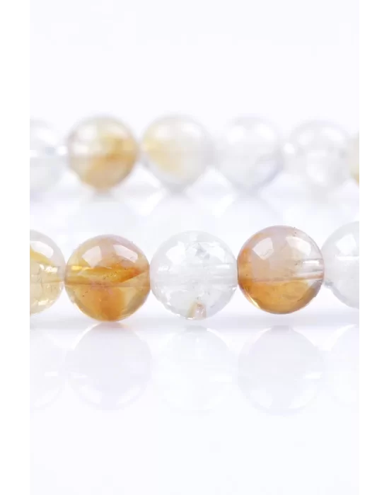 Sitrin Doğal Taş Bileklik 6 mm Küre Kesim, Gemstone Bracelet