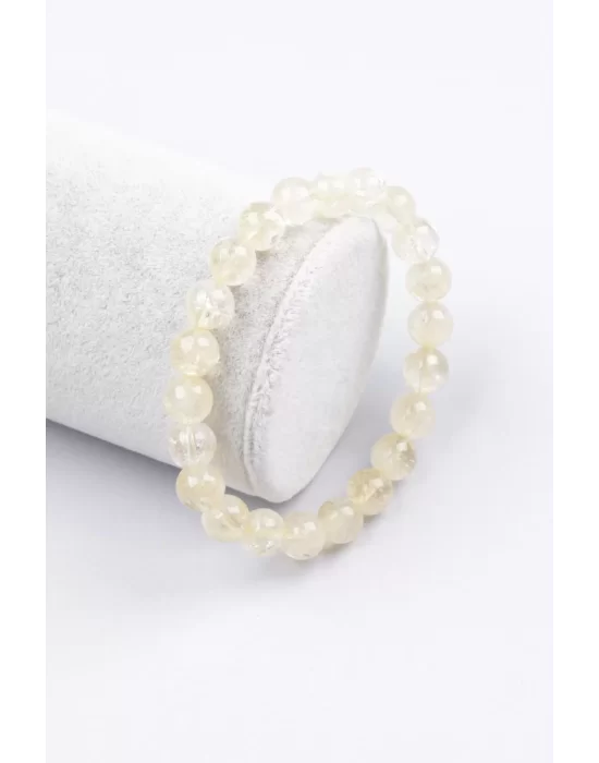 Sitrin Doğal Taş Bileklik 8 mm Küre Kesim, Gemstone Bracelet