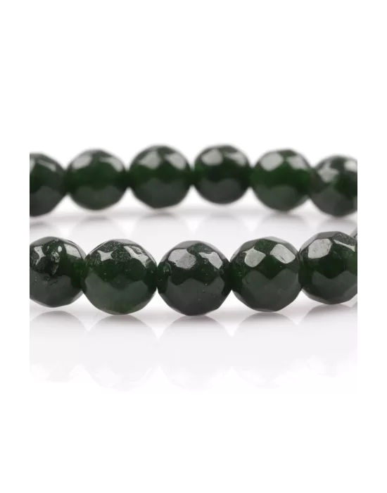 Tayvan Yeşim Doğal Taş Bileklik 8 mm Fasetli Küre Kesim, Gemstone Bracelet