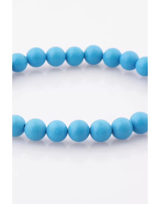 Turkuaz Doğal Taş Bileklik 6 mm Küre Kesim, Gemstone Bracelet