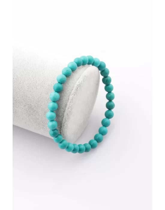 Turkuaz Doğal Taş Bileklik 6 mm Küre Kesim, Gemstone Bracelet