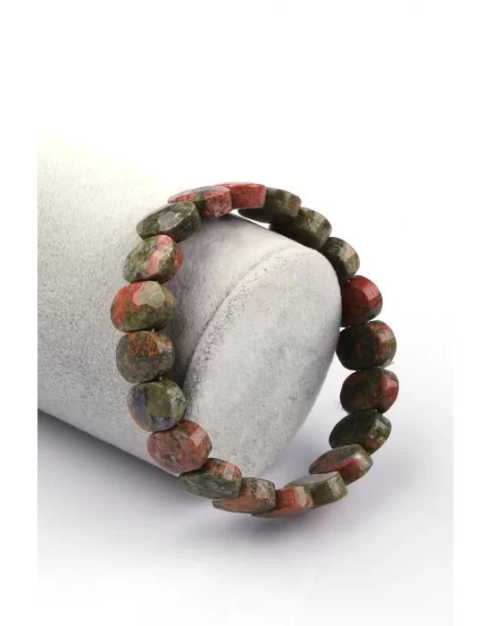 Unakit Doğal Taş Bileklik 10 x 14 mm Özel Kesim, Gemstone Bracelet