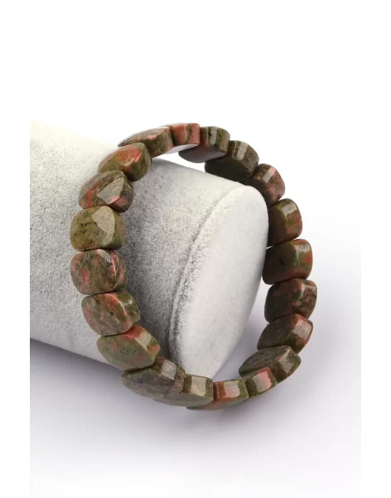 Unakit Doğal Taş Bileklik 11 x 15 mm Özel Kesim, Gemstone Bracelet