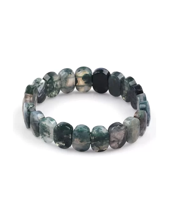 Yosun Akik Doğal Taş Bileklik 9 x 12 mm Özel Kesim, Gemstone Bracelet