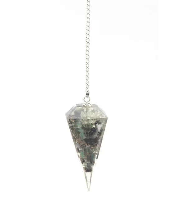 Zümrüt Doğal Taş Orgonit Pandül Sarkaç, Gemstone Pendulum