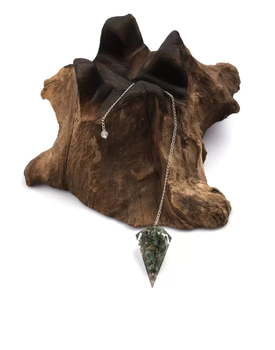 Zümrüt Doğal Taş Orgonit Pandül Sarkaç, Gemstone Pendulum