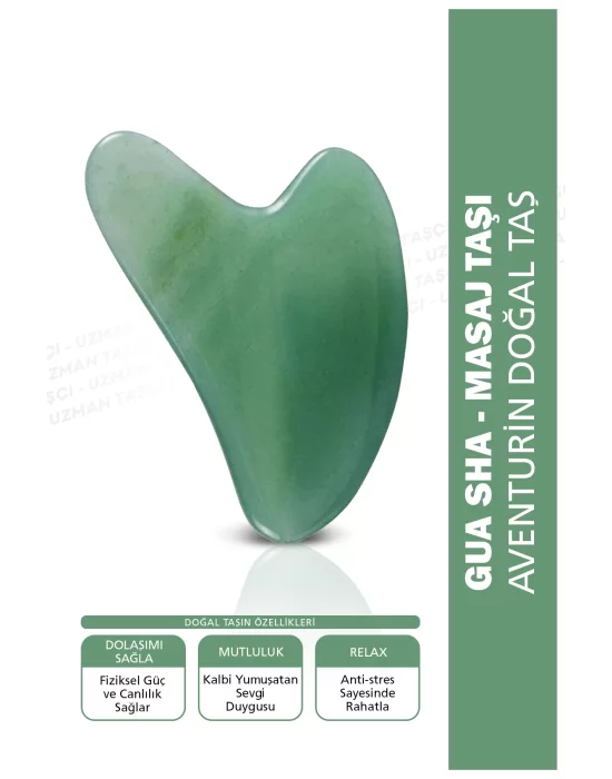 Aventurin Doğal Taş Gua Sha Yüz Masaj Taşı