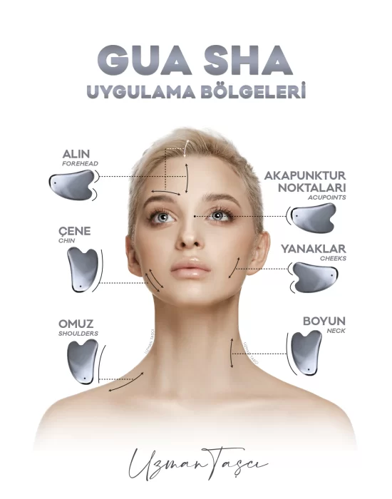Aventurin Doğal Taş Gua Sha Yüz Masaj Taşı