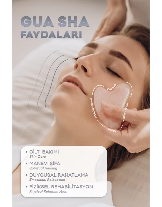 Aventurin Doğal Taş Gua Sha Yüz Masaj Taşı