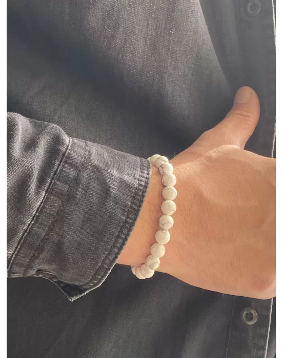 Havlit Doğal Taş Bileklik 8 mm Küre Kesim, Gemstone Bracelet