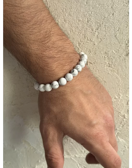 Havlit Doğal Taş Bileklik 8 mm Küre Kesim, Gemstone Bracelet