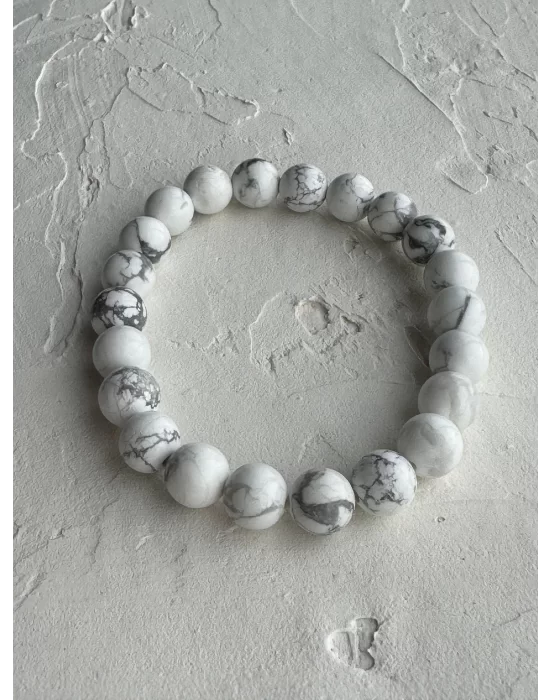 Havlit Doğal Taş Bileklik 8 mm Küre Kesim, Gemstone Bracelet