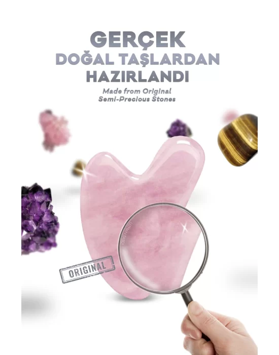 Kristal Kuvars Doğal Taş Masaj Taşı - Face Roller