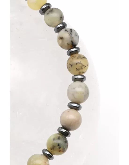 Opal Doğal Taş Makrome Örme Bileklik, Gemstone Bracelet