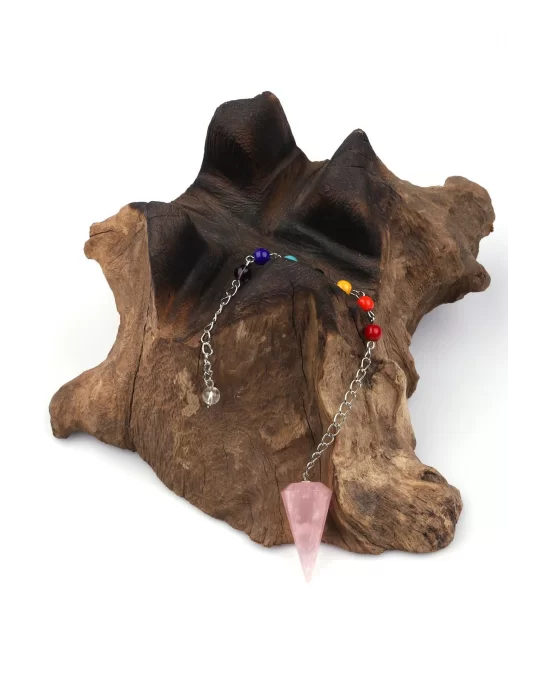 Pembe Kuvars - Doğal Taş Pandül Sarkaç, Gemstone Pendulum