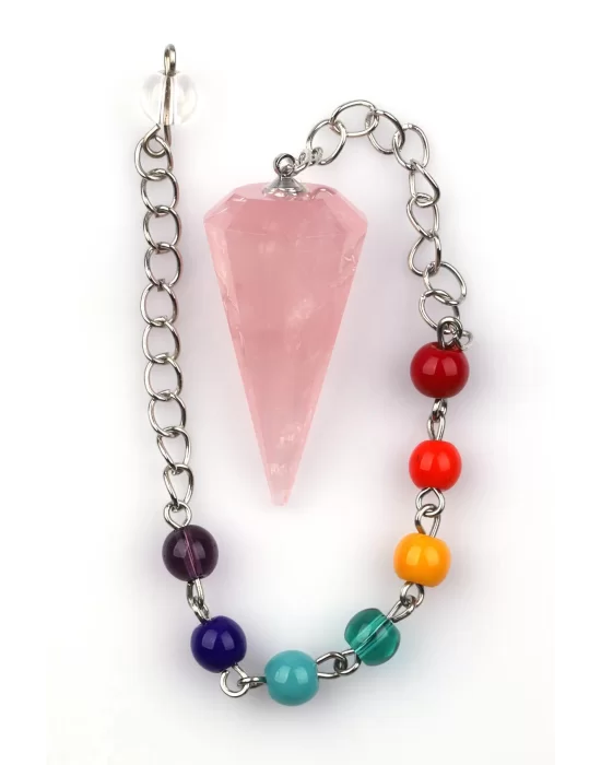 Pembe Kuvars - Doğal Taş Pandül Sarkaç, Gemstone Pendulum