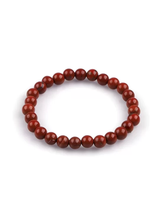 Red Jasper Doğal Taş Bileklik 6mm Küre Kesim