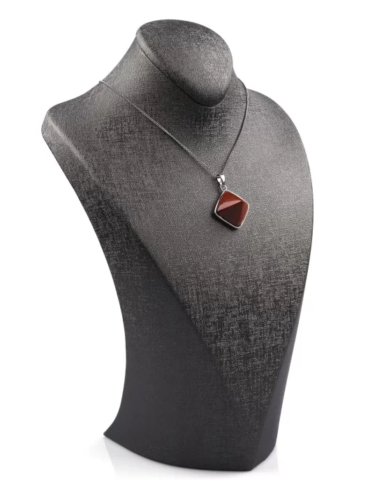 Red Jasper Doğal Taş Piramit Model Kolye