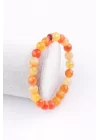 Akik Doğal Taş Bileklik 8 mm Fasetli Küre Kesim, Gemstone Bracelet