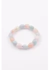 Akuamarin - Morganit Doğal Taş Bileklik 9 x 11 mm Şekilsiz Kesim, Gemstone Bracelet